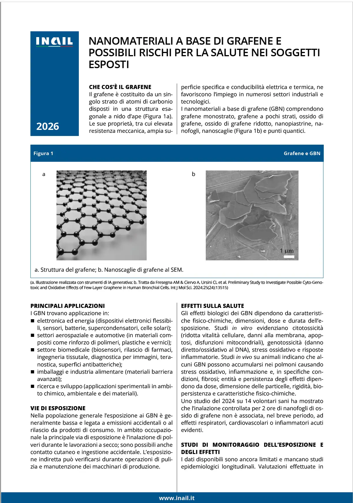 Nanomateriali a base di grafene e possibili rischi per la salute nei soggetti esposti